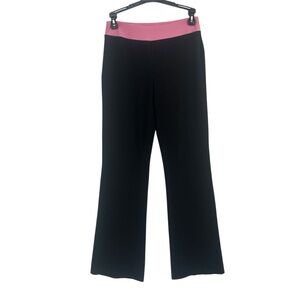 No Boundaries Black Flare Yoga Pants with Pink Waistband
